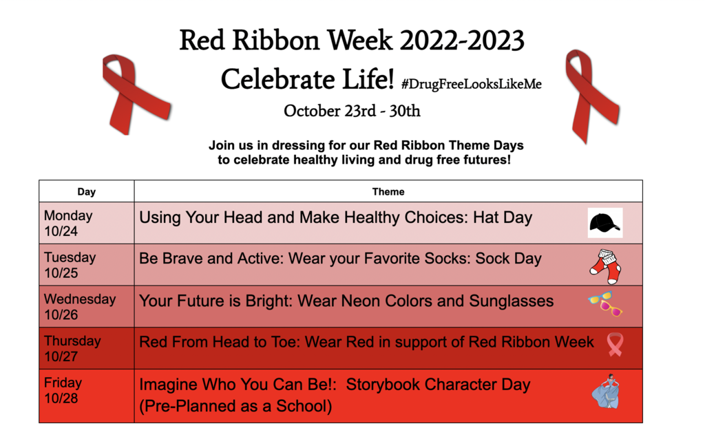 Red Ribbon Week Spirit Days